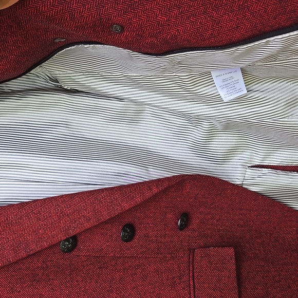 VERONICA BEARD Miller Double-breasted Herringbone Blazer In Burgandy Size 2 - Picture 8 of 8